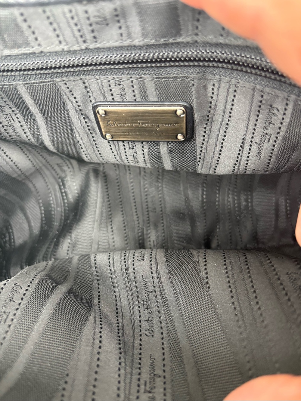 Authentic Salvatore Ferragamo Black Patent Leather Vara Satchel Tote Bag - Picture 10 of 16